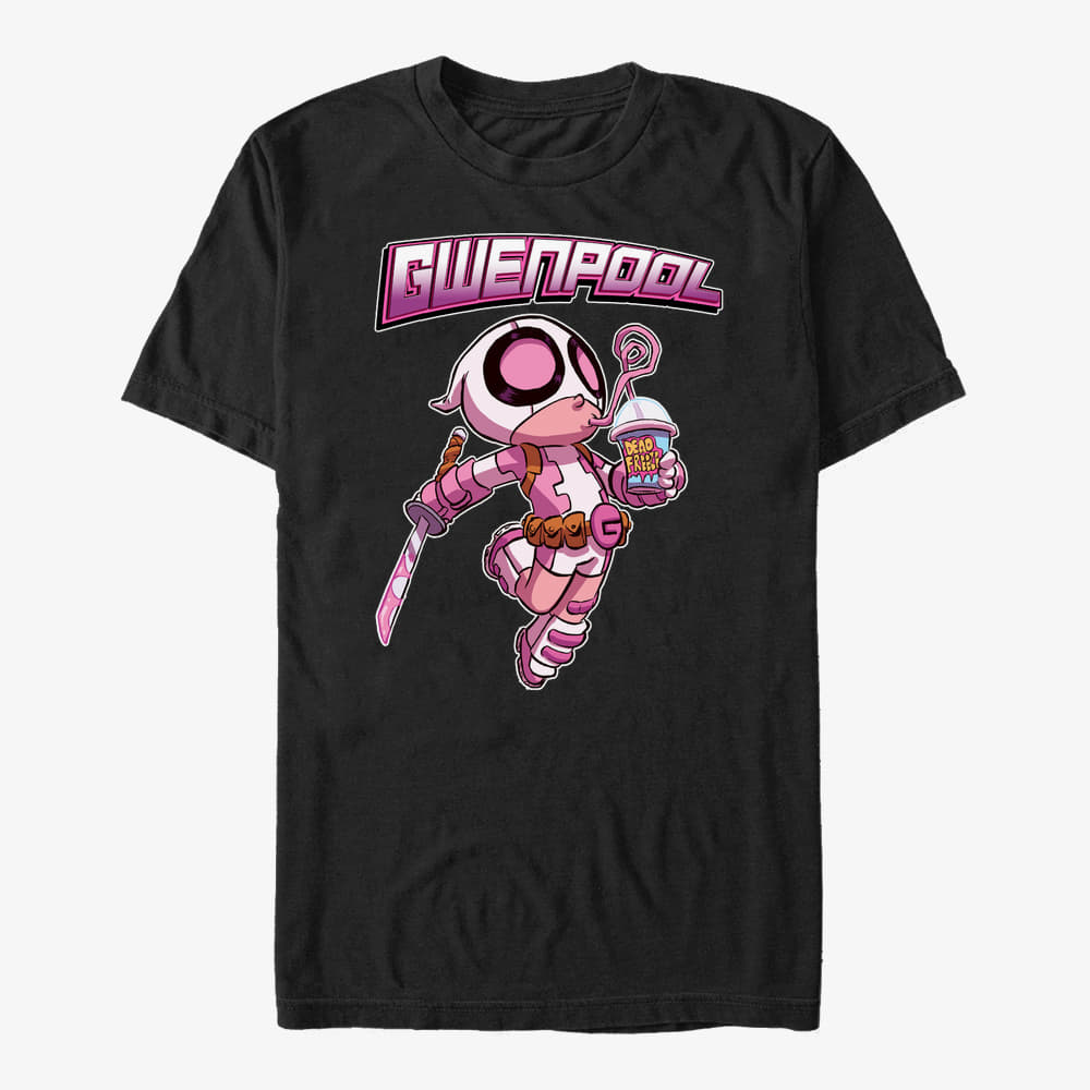T-Shirts Merch Marvel Deadpool - Gwenpool Chibi Unisex T-Shirt Black