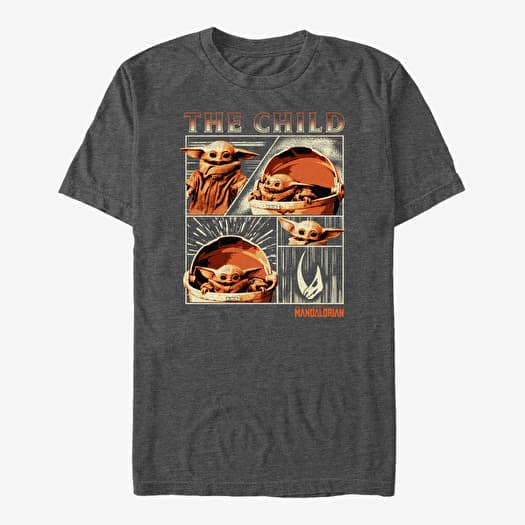 T-särk Merch Star Wars: The Mandalorian - The Child Panel Unisex T-Shirt Dark Heather Grey