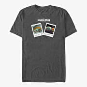 Merch Star Wars: The Mandalorian - Travel Pics Unisex T-Shirt Dark Heather Grey