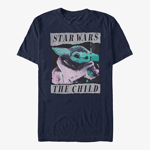 Majica Merch Star Wars: The Mandalorian - Grungy Photo Unisex T-Shirt Navy Blue