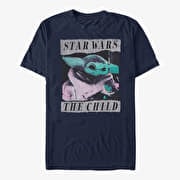 Merch Star Wars: The Mandalorian - Grungy Photo Unisex T-Shirt Navy Blue