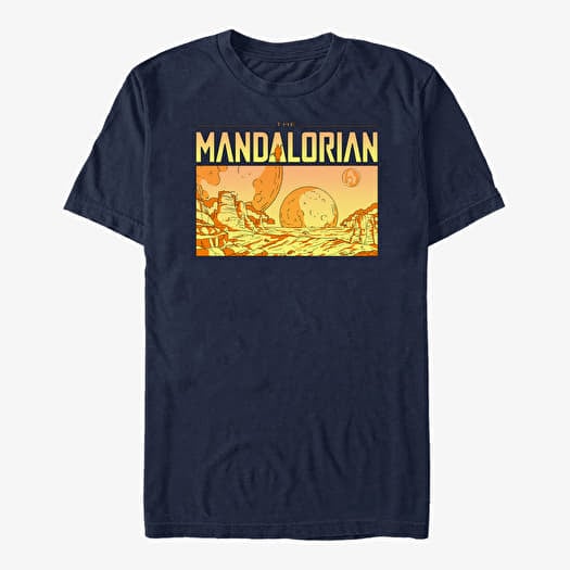 Merch Star Wars: The Mandalorian - Mandalorian Desert Space Unisex T-Shirt Navy Blue