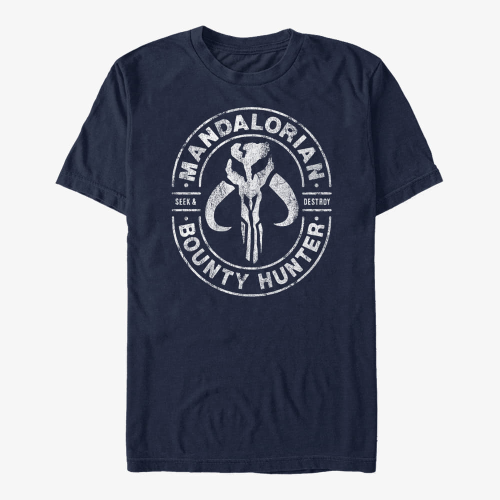 Pólók Merch Star Wars: The Mandalorian - Gun for Hire Unisex T-Shirt Navy Blue