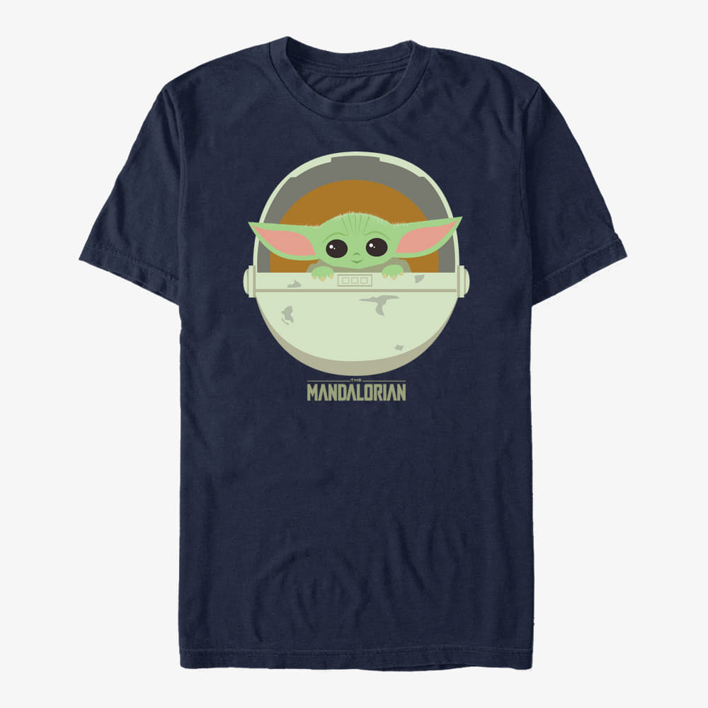 T-Shirts Merch Star Wars: The Mandalorian - The Child Cute Bassinet Unisex T-Shirt Navy Blue