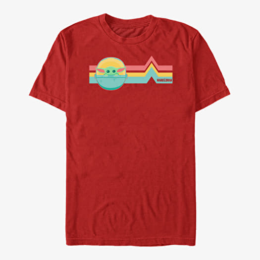 T-shirt Merch Star Wars: The Mandalorian - Rainbow Child Unisex T-Shirt Red