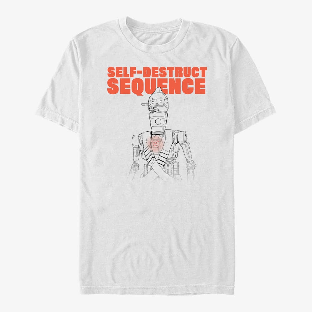 T-särgid Merch Star Wars: The Mandalorian - Self Destruct IG-11 Unisex T-Shirt White