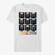 Merch Star Wars: The Mandalorian - Mando Helmet Boxup Unisex T-Shirt White