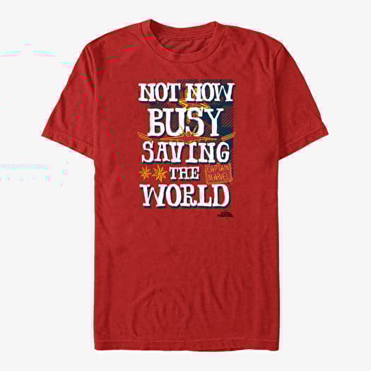 Тениска Merch Captain Marvel: Movie - Underestimate Power Unisex T-Shirt Red
