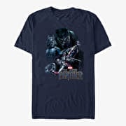 Merch Marvel Black Panther: Movie - Warriors Unisex T-Shirt Navy Blue