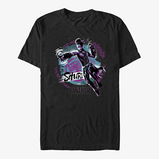Tricou Merch Marvel Black Panther: Movie - Shuri Jump Night Unisex T-Shirt Black