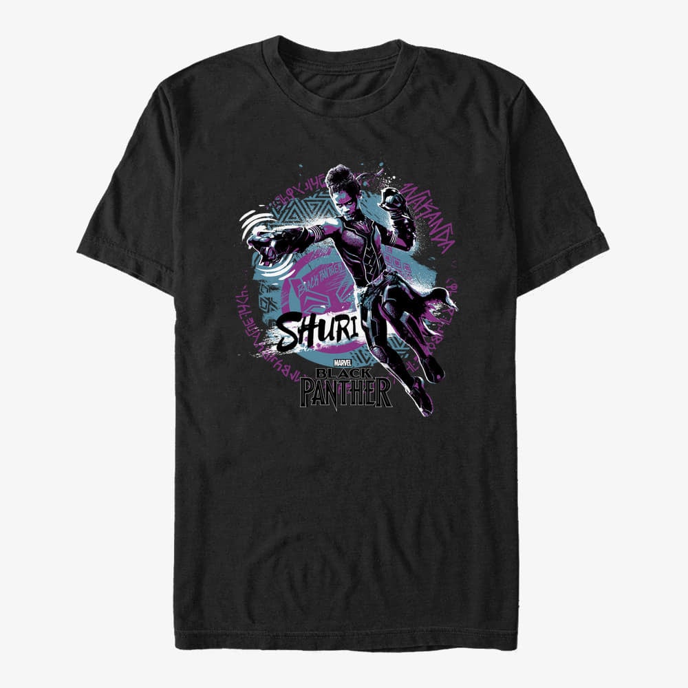 majice kratkih rukava Merch Marvel Black Panther: Movie - Shuri Jump Night Unisex T-Shirt Black