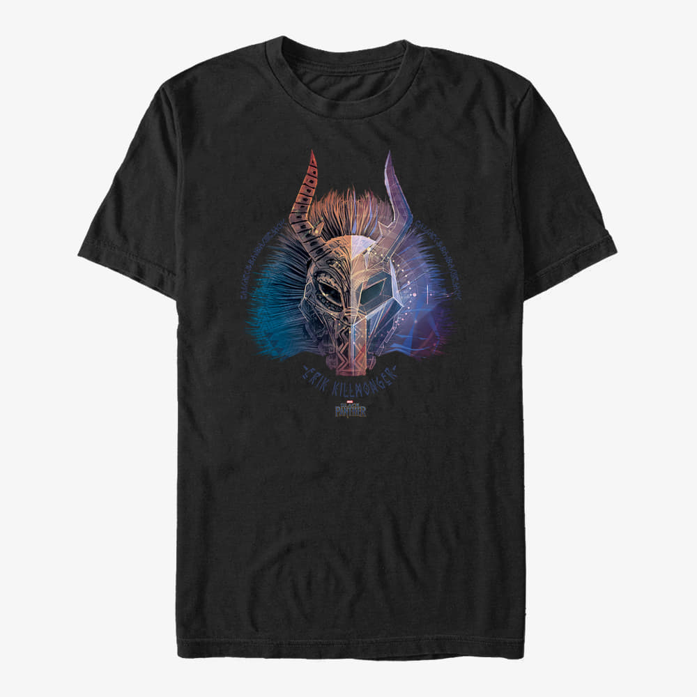majice kratkih rukava Merch Marvel Black Panther: Movie - Erik Kilmonger Unisex T-Shirt Black