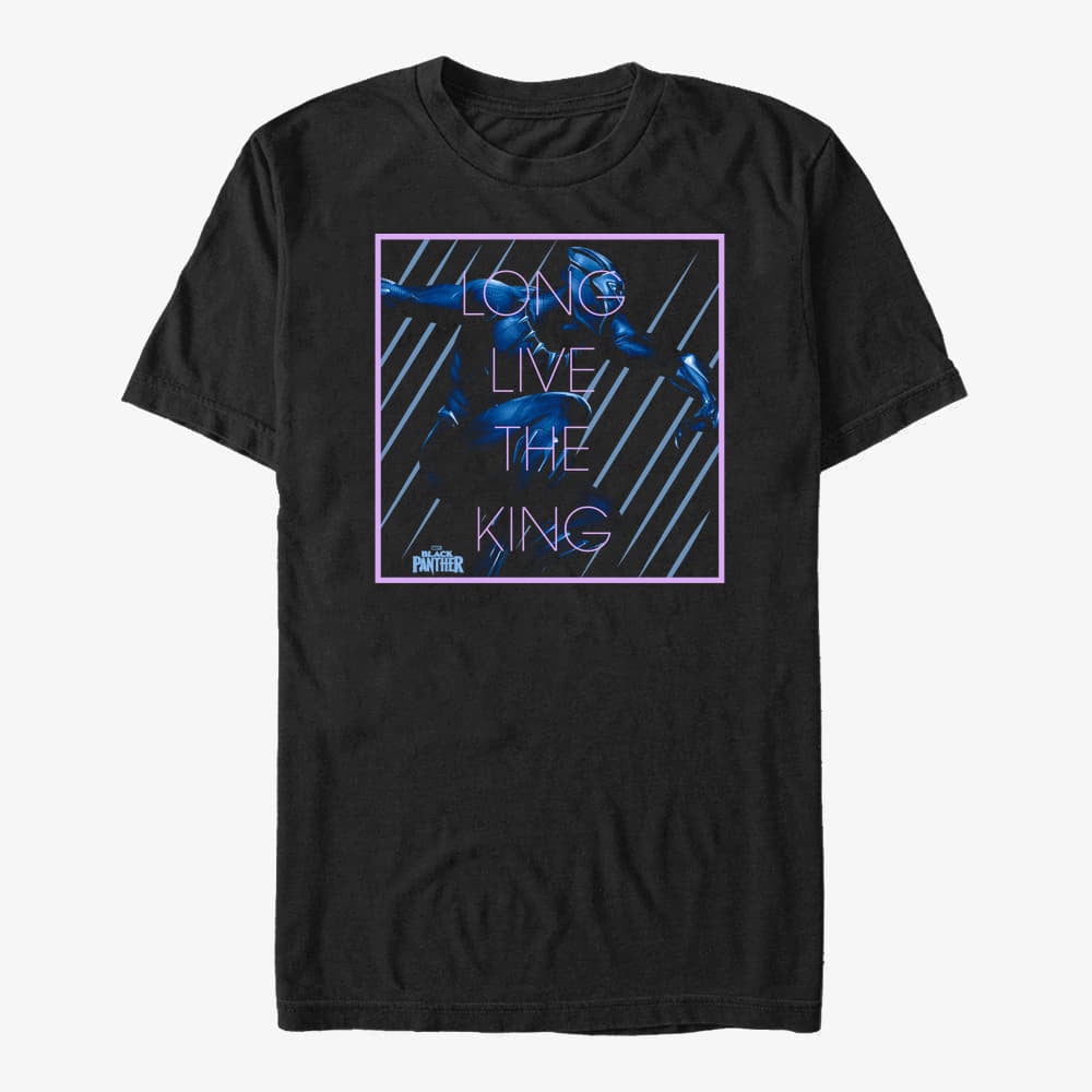 T-shirts Merch Marvel Black Panther: Movie - Long Live King Unisex T-Shirt Black