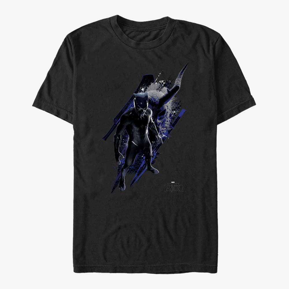 Тениски Merch Marvel Black Panther: Movie - Panther Standing Unisex T-Shirt Black