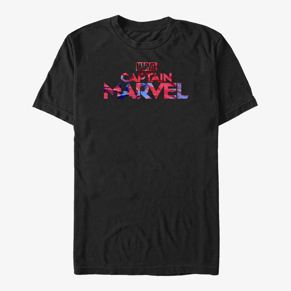 Тениски Merch Captain Marvel: Movie - Capt Marvel Logo Tie-Dye Unisex T-Shirt Black