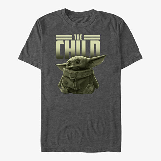 T-shirt Merch Star Wars: The Mandalorian - Green Child Unisex T-Shirt Dark Heather Grey