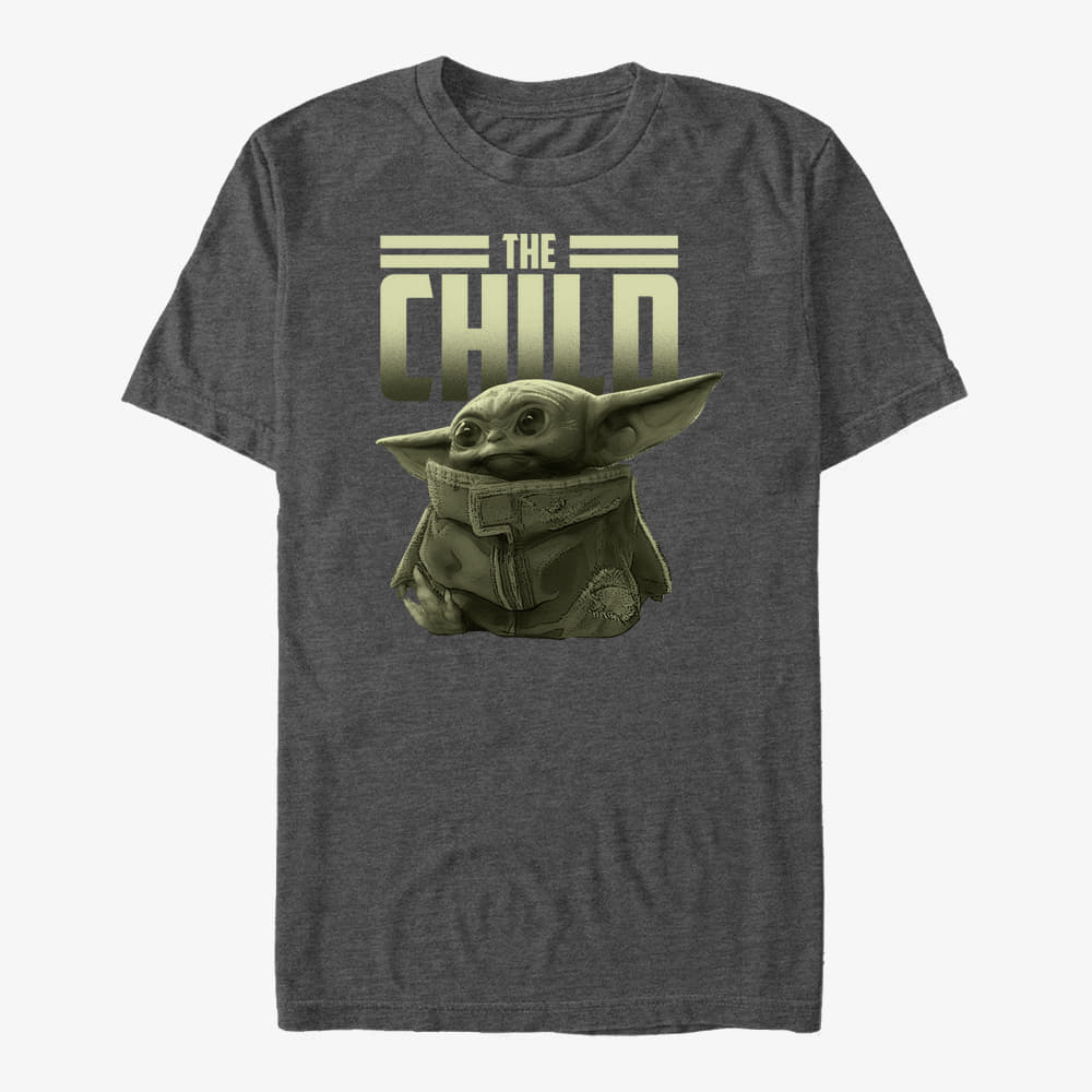 majice kratkih rukava Merch Star Wars: The Mandalorian - Green Child Unisex T-Shirt Dark Heather Grey