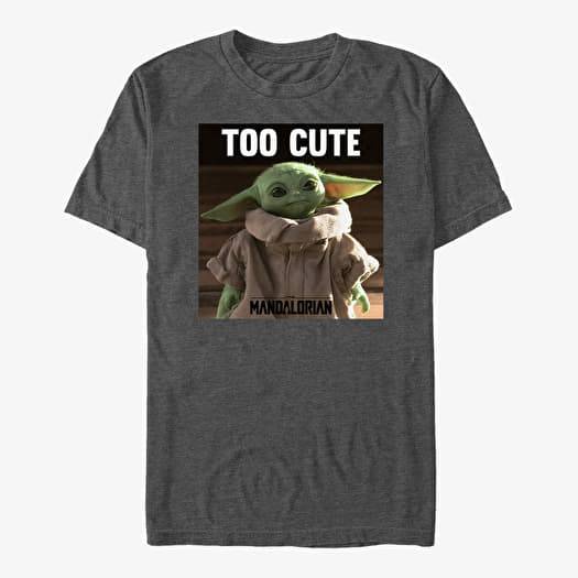 T-shirt Merch Star Wars: The Mandalorian - Too Cute Unisex T-Shirt Dark Heather Grey