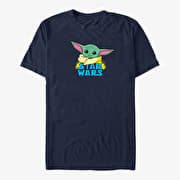 Merch Star Wars: The Mandalorian - The Child Profile Logo Unisex T-Shirt Navy Blue