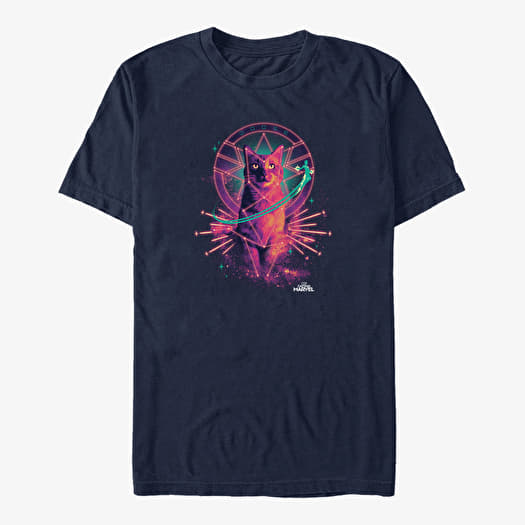 Tričko Merch Captain Marvel: Movie - Cat Goose Unisex T-Shirt Navy Blue