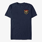 Merch Captain Marvel: Movie - Marvel Patch Unisex T-Shirt Navy Blue