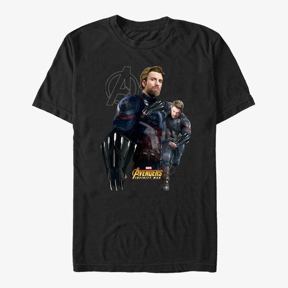 T-särgid Merch Marvel Avengers: Infinity War - Caps Weapon Unisex T-Shirt Black