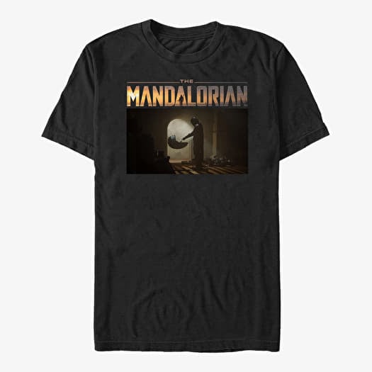 T-shirt Merch Star Wars: The Mandalorian - Logo Scene Unisex T-Shirt Black