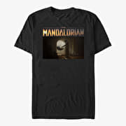 Merch Star Wars: The Mandalorian - Logo Scene Unisex T-Shirt Black