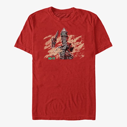 T-shirt Merch Star Wars: The Mandalorian - IG11 Droid Unisex T-Shirt Red