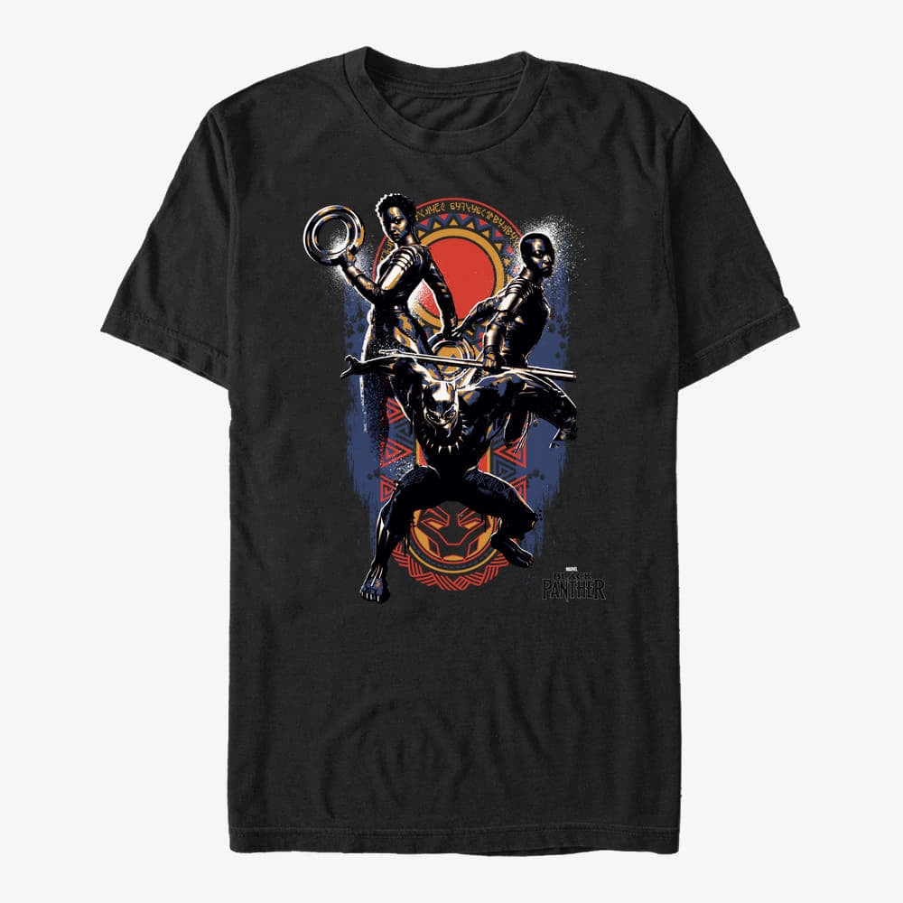 T-shirts Merch Marvel Black Panther: Movie - Big Three Unisex T-Shirt Black