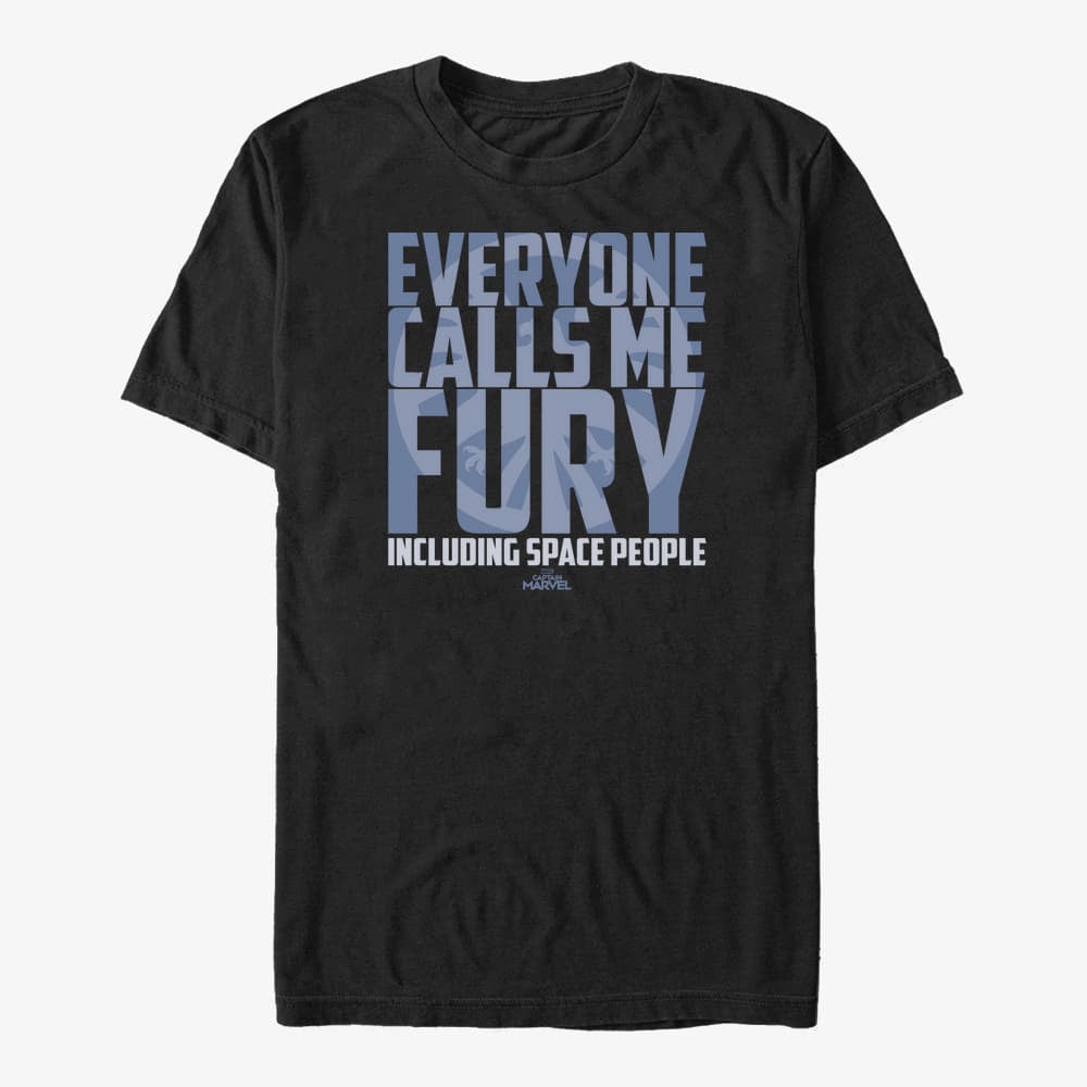 T-shirts Merch Captain Marvel: Movie - Just Fury Unisex T-Shirt Black