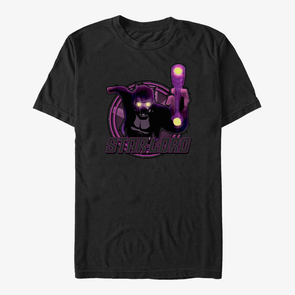 Trička Merch Marvel GOTG 2 - Star Lord Red Unisex T-Shirt Black