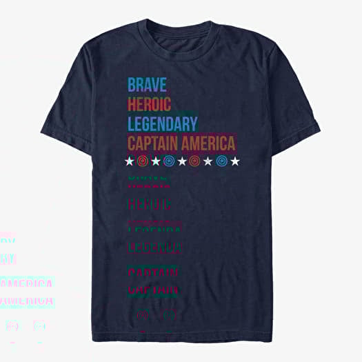 Merch Marvel Avengers Classic - Cap Stacked Type Unisex T-Shirt Navy Blue