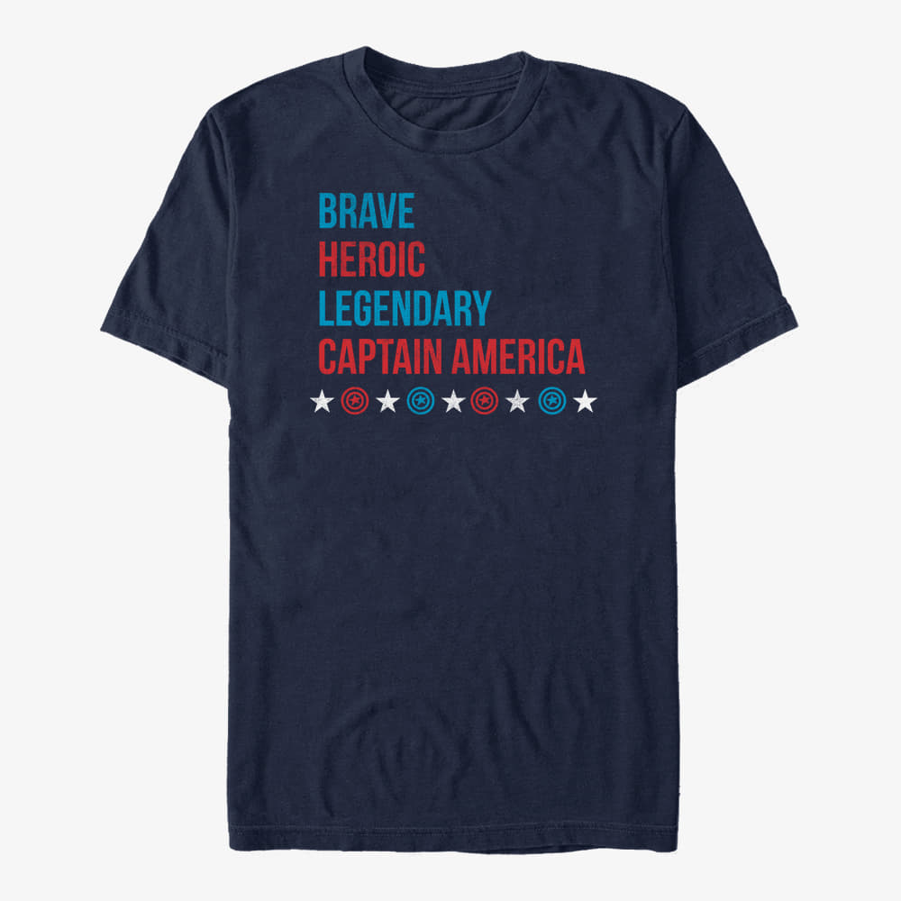 T-shirts Merch Marvel Avengers Classic - Cap Stacked Type Unisex T-Shirt Navy Blue