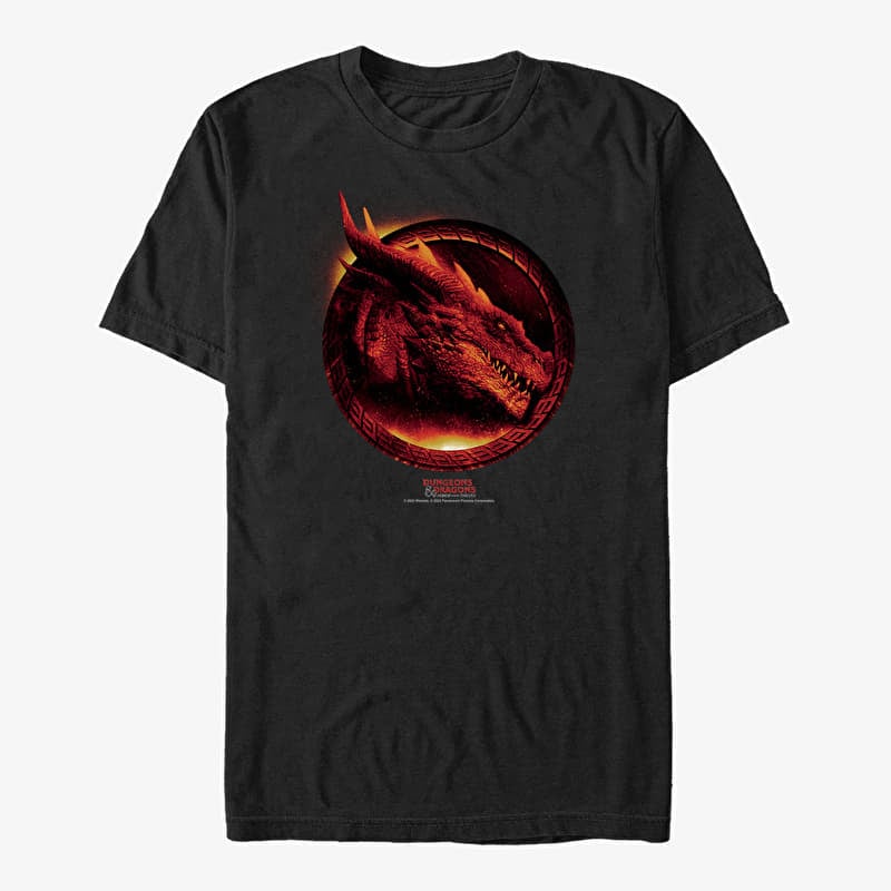 Merch Dungeons & Dragons: Honor Among Thieves - Flaming Dragon Unisex T-Shirt Black