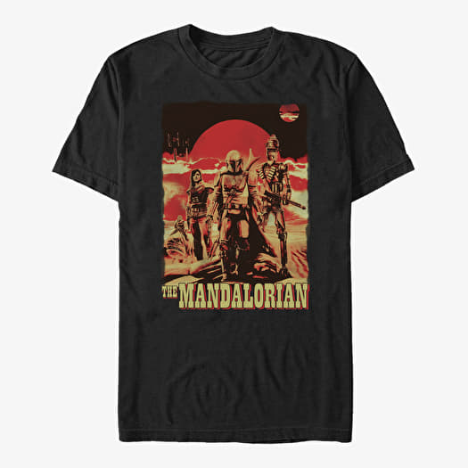 T-shirt Merch Star Wars: The Mandalorian - Gritty Mandalorian Unisex T-Shirt Black