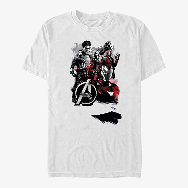 T-shirt Merch Marvel Avengers: Infinity War - Classic Heroes Unisex T-Shirt White