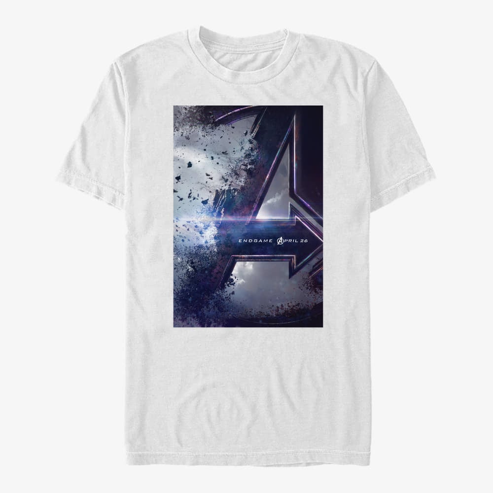 Trička Merch Marvel Avengers Endgame - Endgame Poster Unisex T-Shirt White