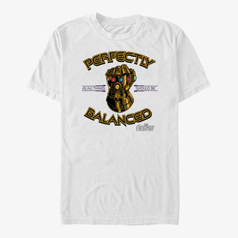 majice kratkih rukava Merch Marvel Avengers: Infinity War - Perfectly Balanced Unisex T-Shirt White