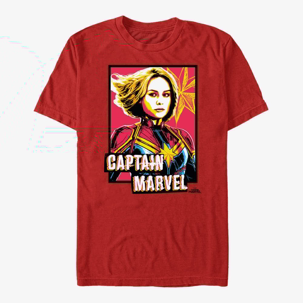 T-särgid Merch Captain Marvel: Movie - Marvel Profile Unisex T-Shirt Red
