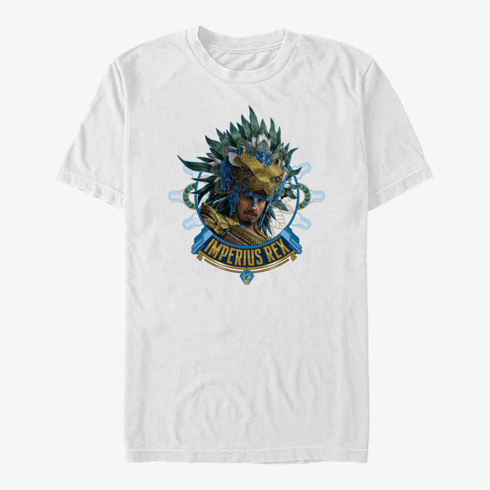 majice kratkih rukava Merch Marvel Black Panther: Wakanda Forever - Imperius Rex Helmet Unisex T-Shirt White