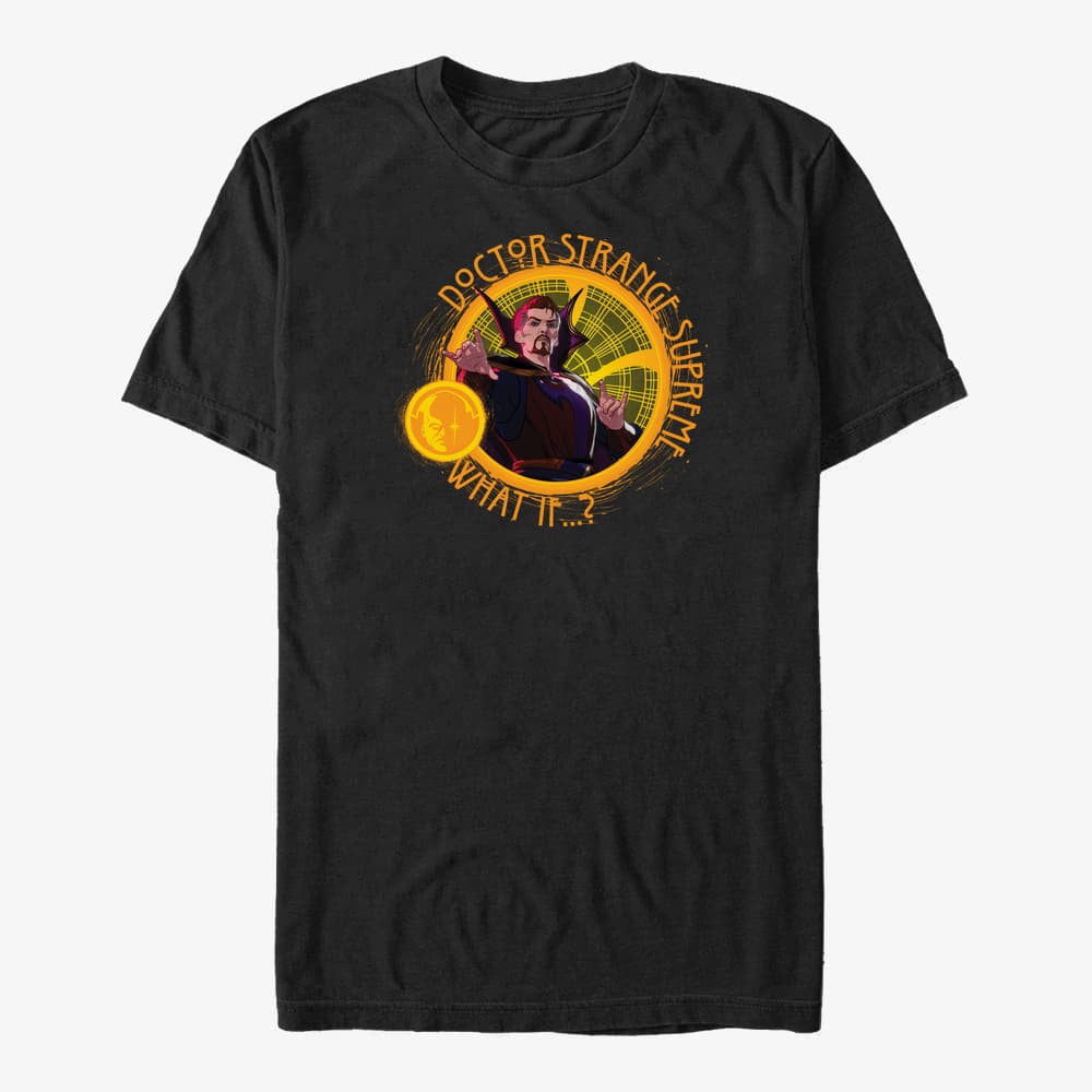 Trička Merch Marvel What If...? - Supreme Strange Unisex T-Shirt Black