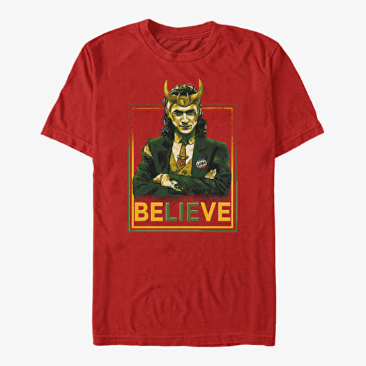 Póló Merch Marvel Loki - Political Motive Unisex T-Shirt Red