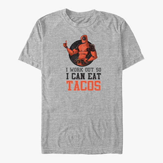 Tričko Merch Marvel Deadpool - Deadpool Workout Unisex T-Shirt Heather Grey