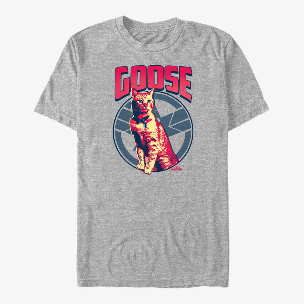 T-särgid Merch Captain Marvel: Movie - Goose on the Loose Unisex T-Shirt Heather Grey