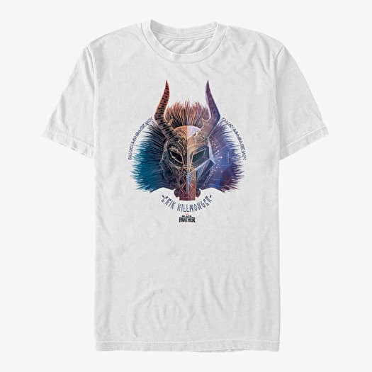 Tričko Merch Marvel Black Panther: Movie - Erik Kilmonger Unisex T-Shirt White