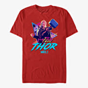 Merch Marvel What If...? - Vaporwave PartyThor Unisex T-Shirt Red