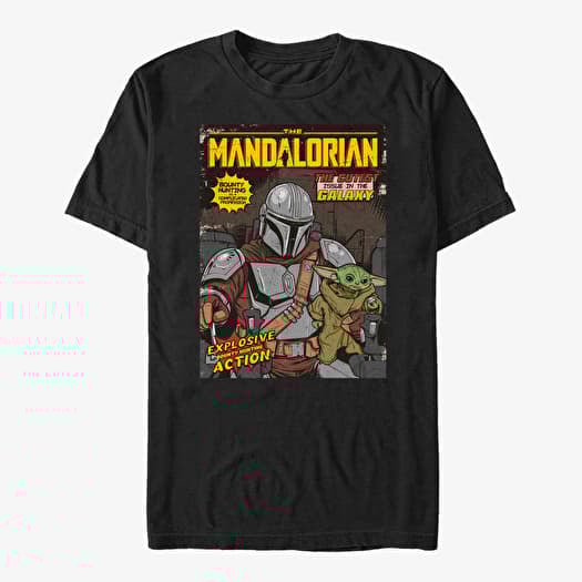T-shirt Merch Star Wars: The Mandalorian - VINTAGE COMIC COVER Unisex T-Shirt Black