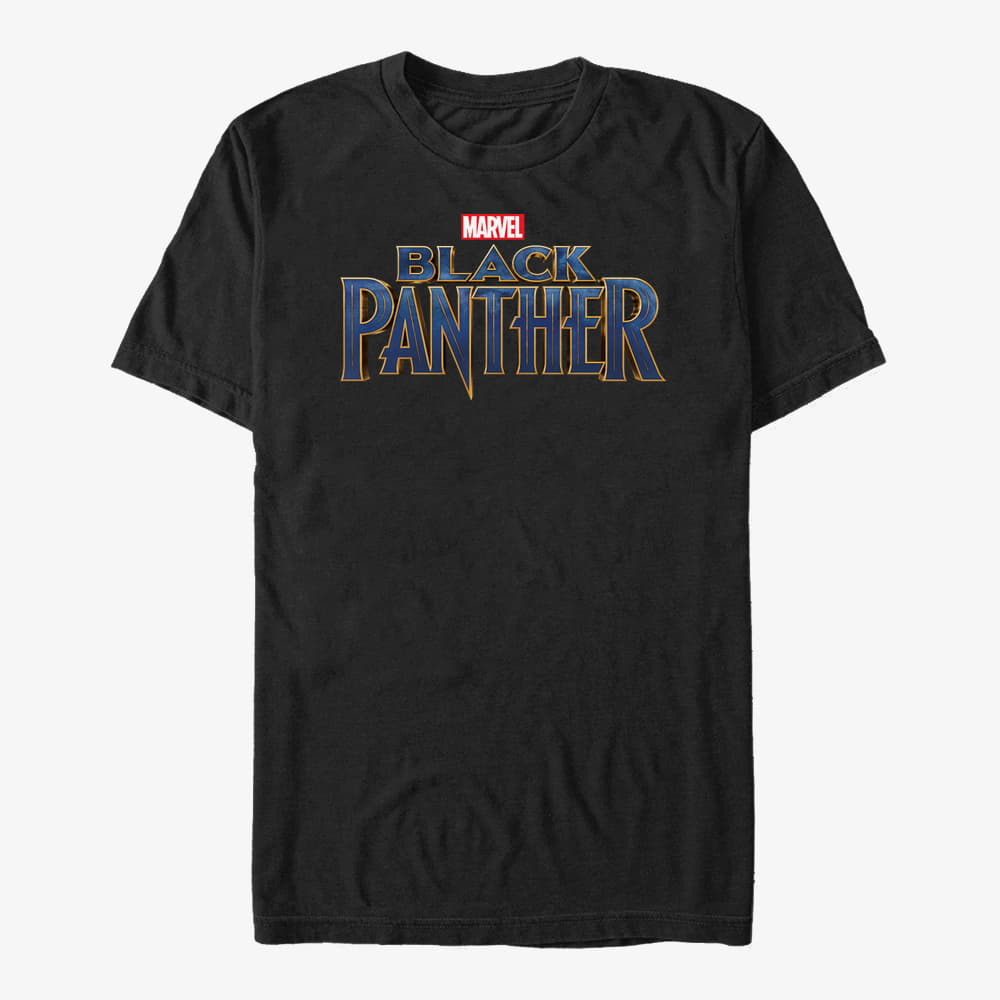Magliette Merch Marvel Black Panther: Movie - Straight Logo Unisex T-Shirt Black
