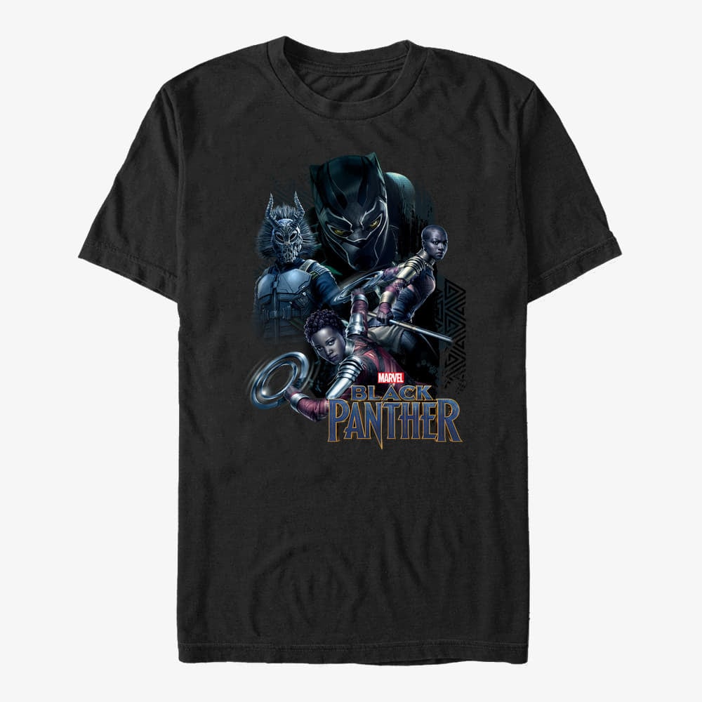 T-shirts Merch Marvel Black Panther: Movie - Warriors Unisex T-Shirt Black